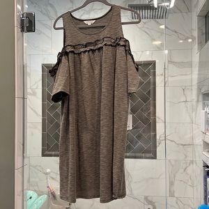 LC LAUREN CONRAD OFF THE SHOULDER DRESS, SZ L, NWT